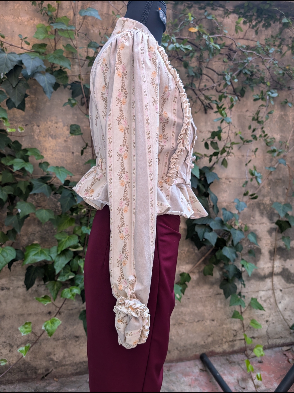 Ivory Ruffle Peplum Blazer Jacket - Picture 6 of 9